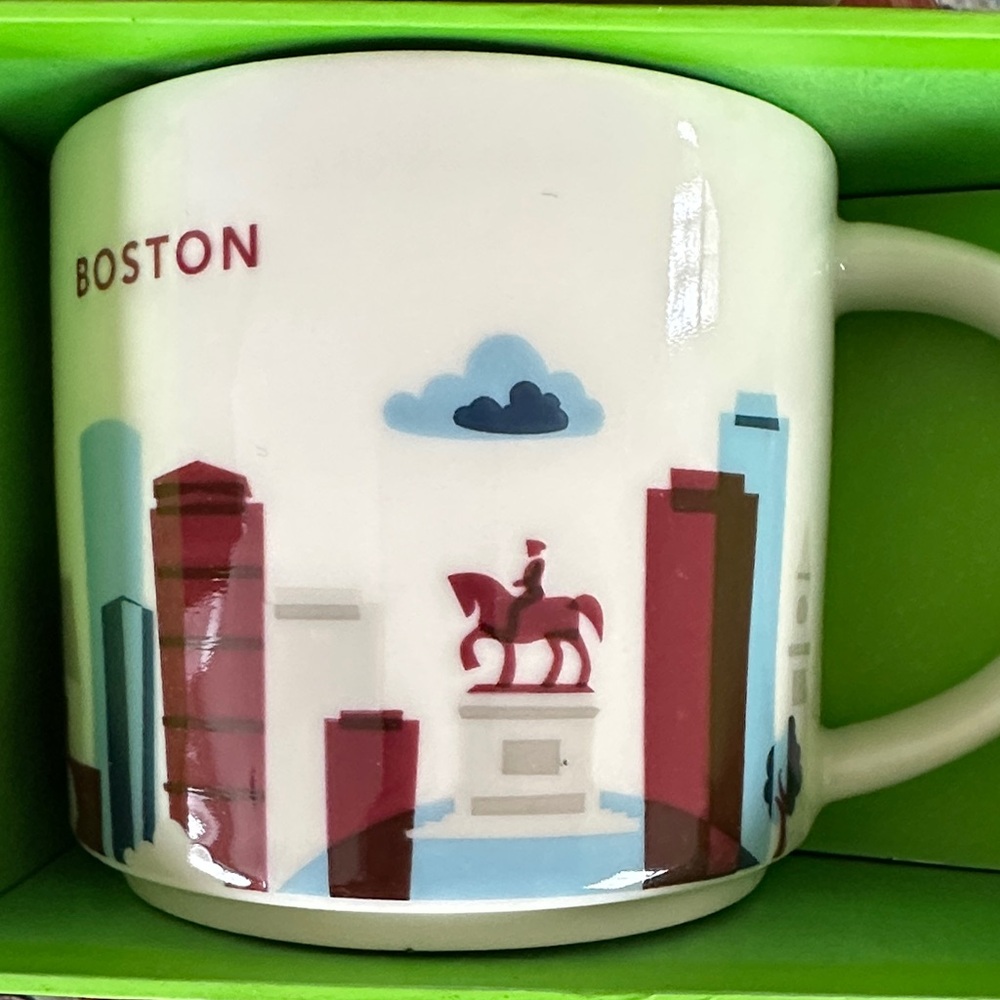 Starbucks Boston Skyline Mug - Red and Blue- You Are Here- In box